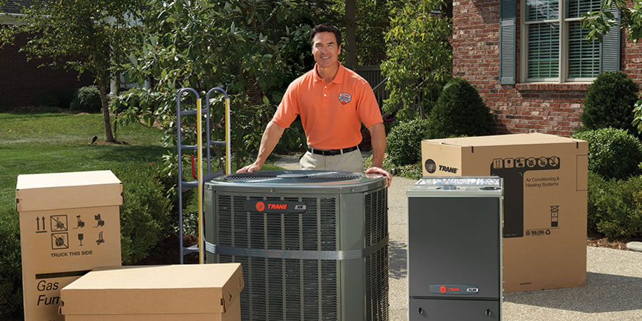 Trane tech with an array of Trane products